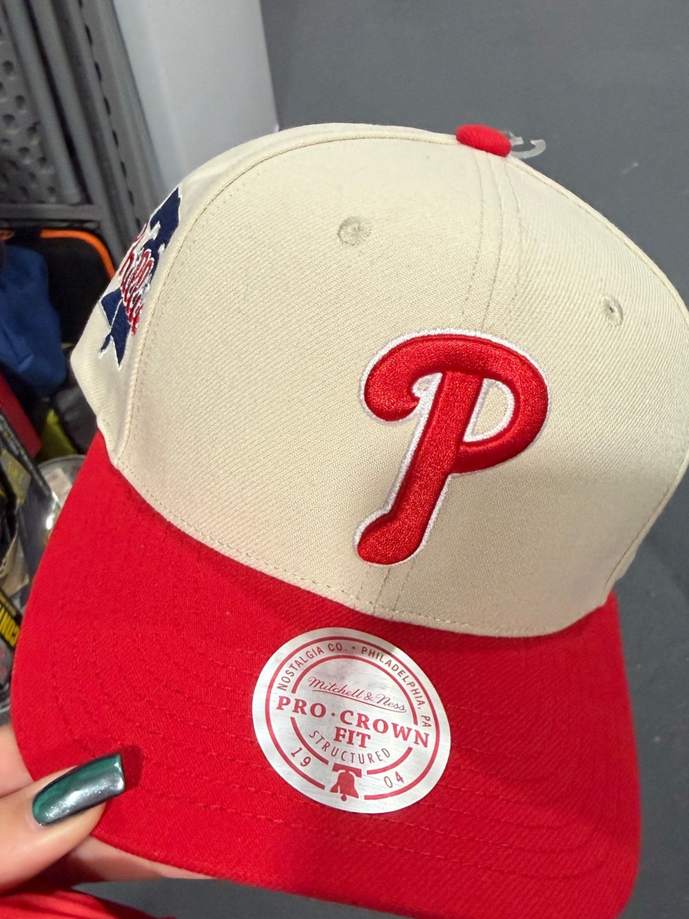 Mitchell & Ness Kids Red and Cream Philadelphia 'P' Baseball Cap